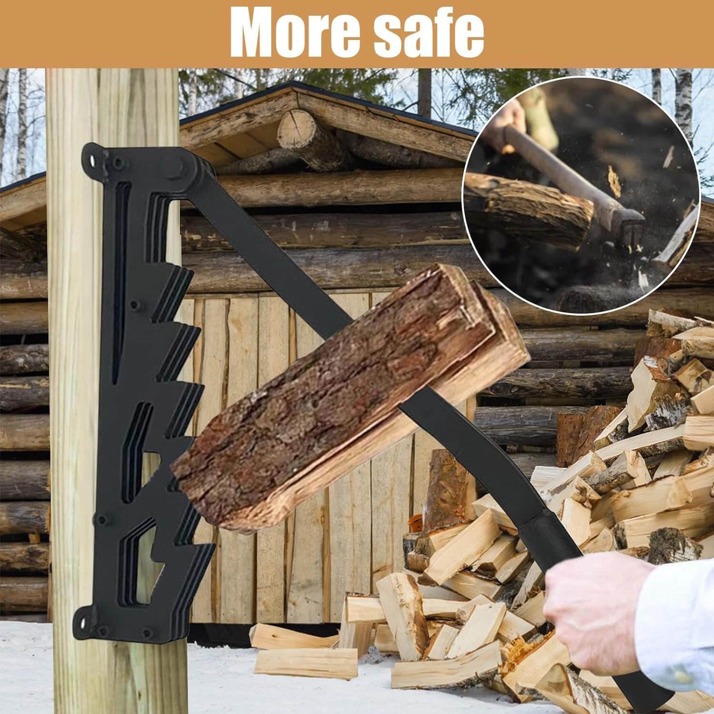Easy Log Splitter - Compact Wall Mount Firewood Tool