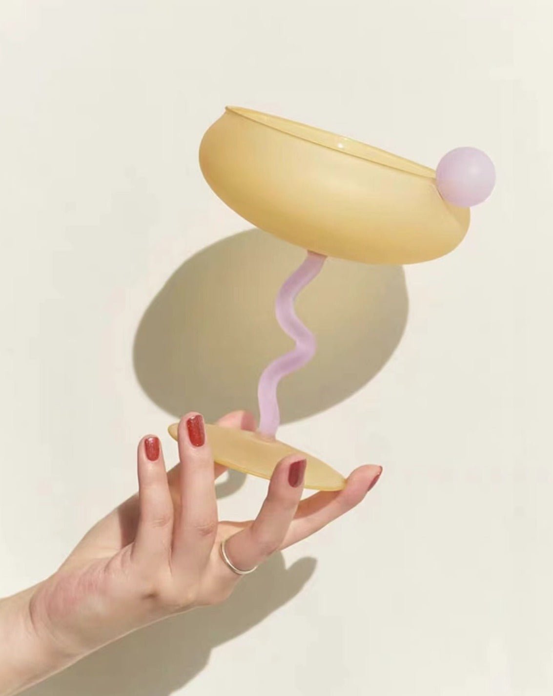 Vibrant Fun Wine Glass – Bright Cocktail Glass with Straws