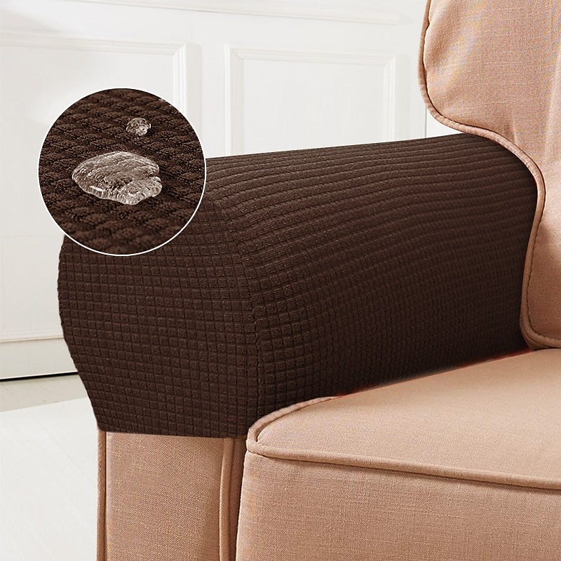 Elastic Armchair Armrest Protectors, Set of 2, Red