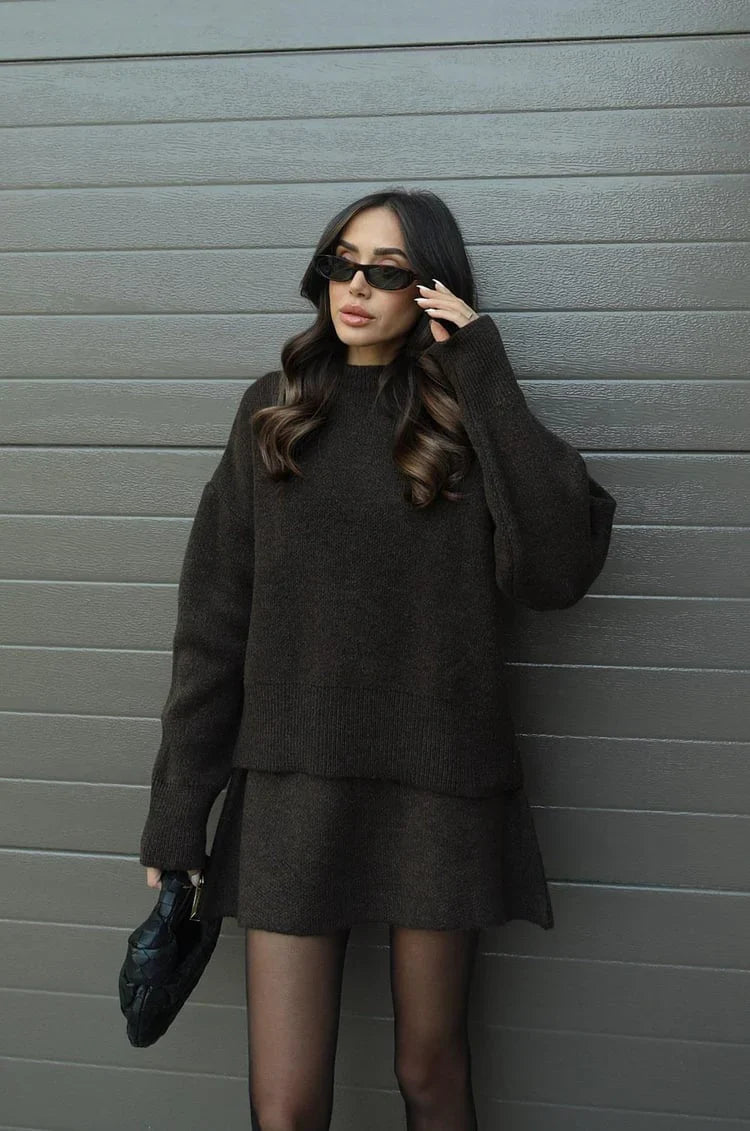 Cozy Chic Women's Sweater Skirt Outfit - Luxicro
