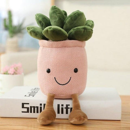 Cute Friendly Flower Pot Figurine Decoration