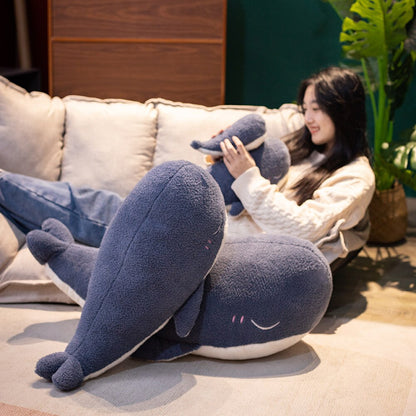 Adorable Plush Navy Whale Toy