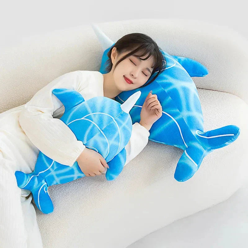 Cute Anime Childe Soft Blue Whale Plush Toy