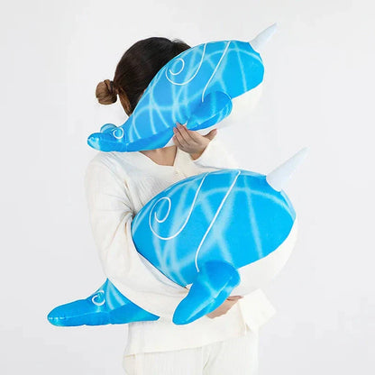 Cute Anime Childe Soft Blue Whale Plush Toy