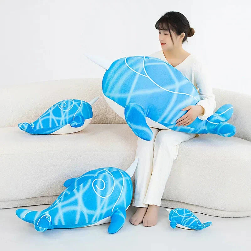 Adorable Navy Blue Plush Whale Toy