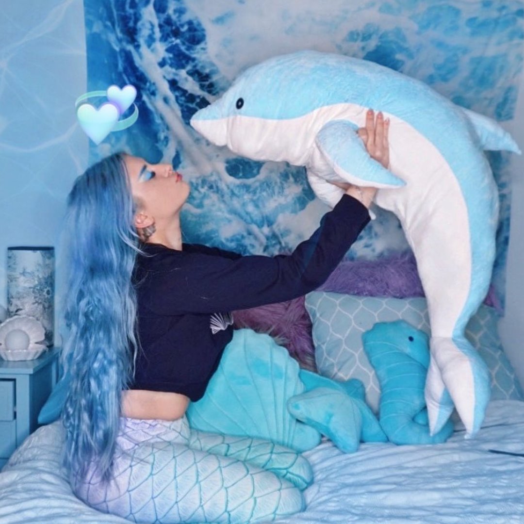 Cute Dolphins Aqua Pink Figurine