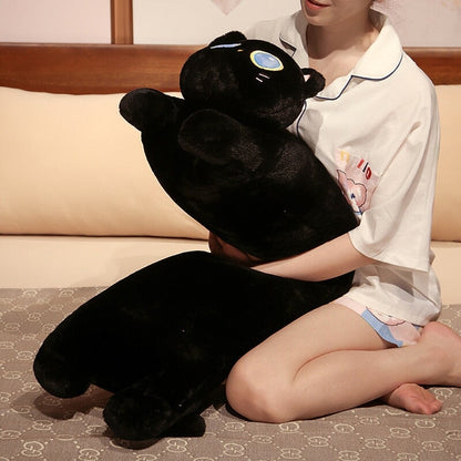 Adorable Big Eyed Black Cat Soft Toy