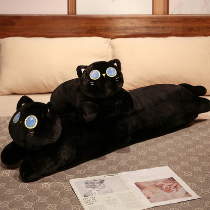Adorable Big Eyed Black Cat Soft Toy