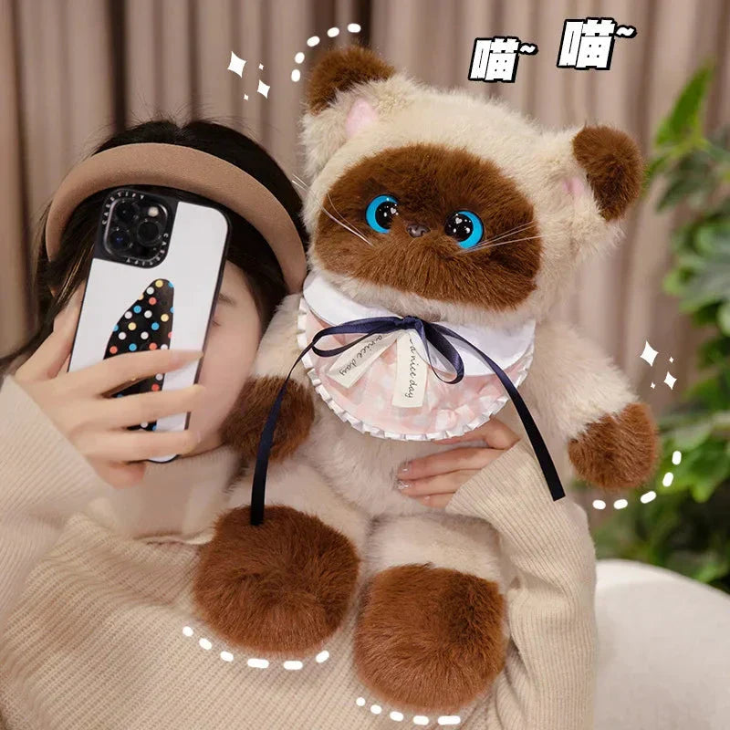 Cuddly Large Eyed Cat Soft Plush Toy
