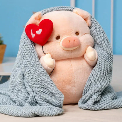 Cute Big Love Heart Pig Plush Toy