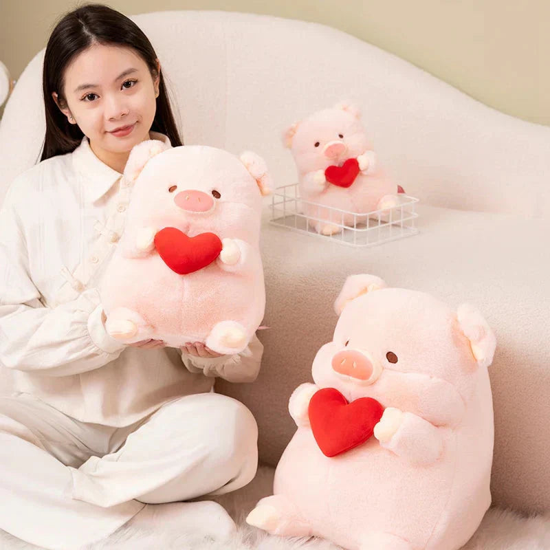 Cute Big Love Heart Pig Plush Toy