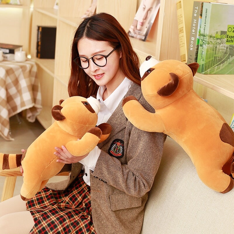 Soft Brown Raccoon Stuffed Animal Toy