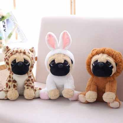 Adorable Plush Pug Toy Set