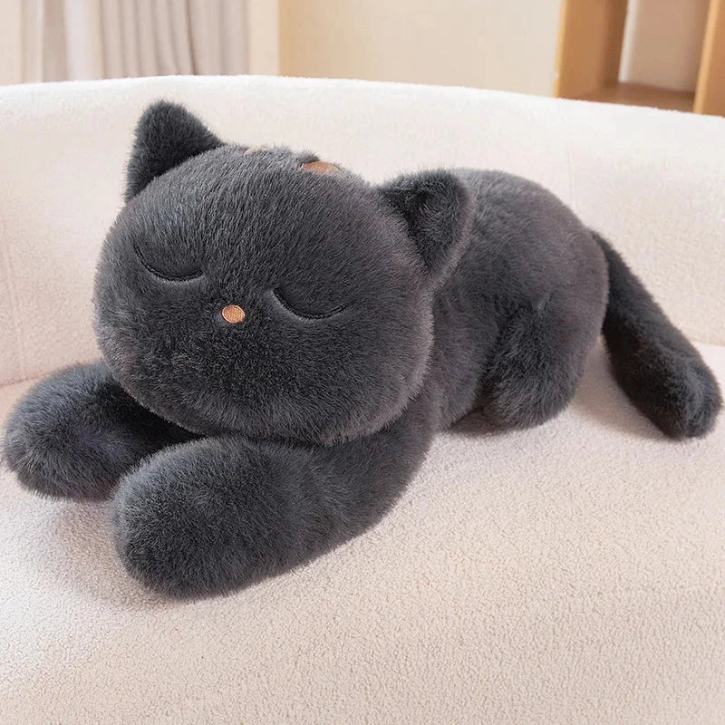 Cuddly Large Gray Cat Plush Toy