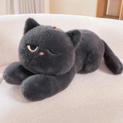 Cuddly Large Gray Cat Plush Toy