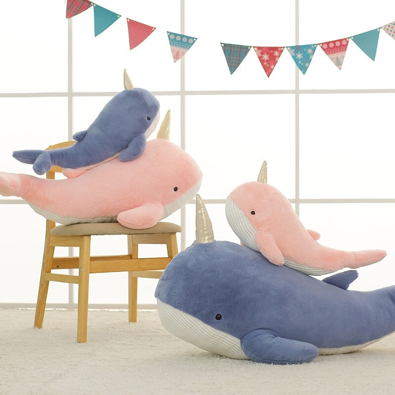 Big Soft Colorful Narwhal Teddy Plush