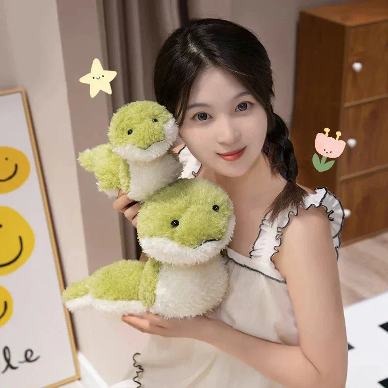 Plush Green Stuffed Snake Toy