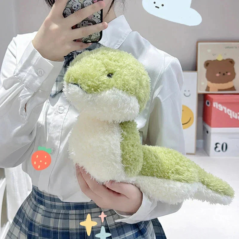 Plush Green Stuffed Snake Toy - Luxicro