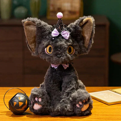 Spooky Black Kitten Soft Plush Toy - Luxicro