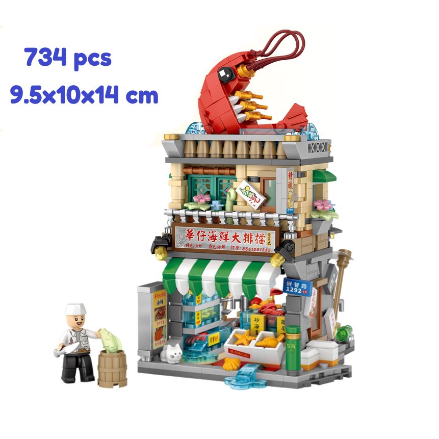 Colorful Mini City Building Blocks Set