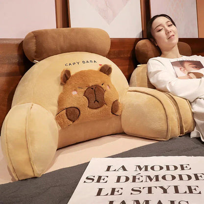Big Plush Capybara Cushion Back Support Pillow