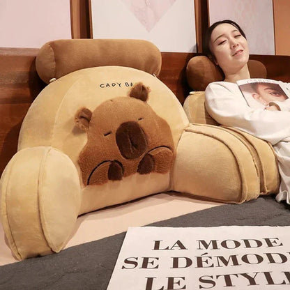 Big Plush Capybara Cushion Back Support Pillow
