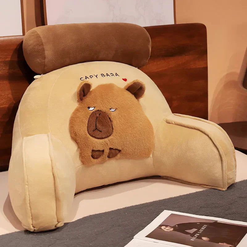 Big Plush Capybara Cushion Back Support Pillow