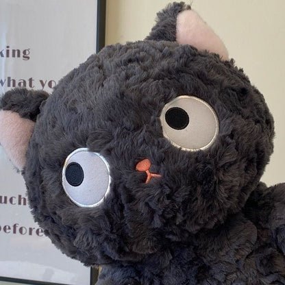 Soft Black Kitten Plush Toy Laying Down