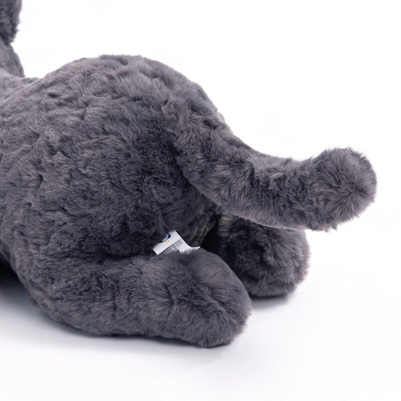 Soft Black Kitten Plush Toy Laying Down - Luxicro