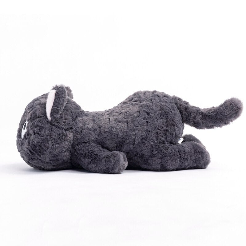 Soft Black Kitten Plush Toy Laying Down