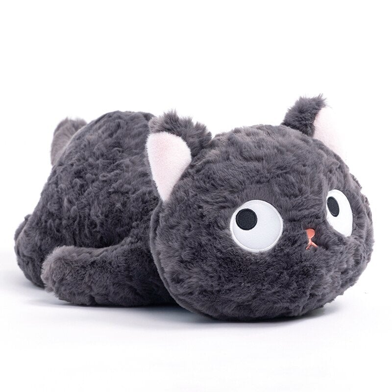 Soft Black Kitten Plush Toy Laying Down