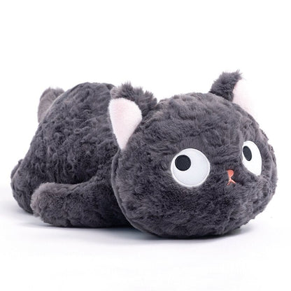 Soft Black Kitten Plush Toy Laying Down