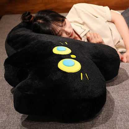 Cuddly Black Kitten Soft Plush Pillow