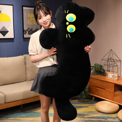 Cuddly Black Kitten Soft Plush Pillow