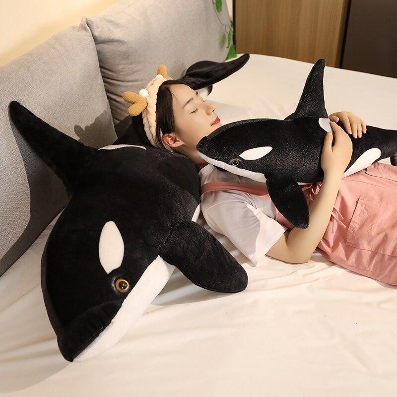 Adorable Black Whale Cuddly Plush Toy