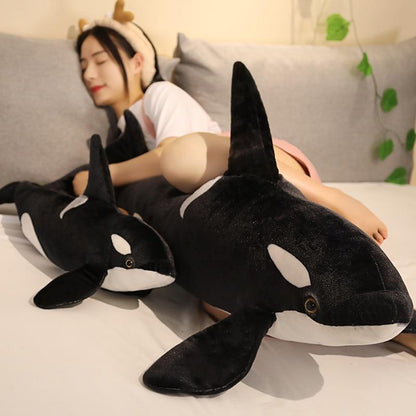 Adorable Black Whale Cuddly Plush Toy