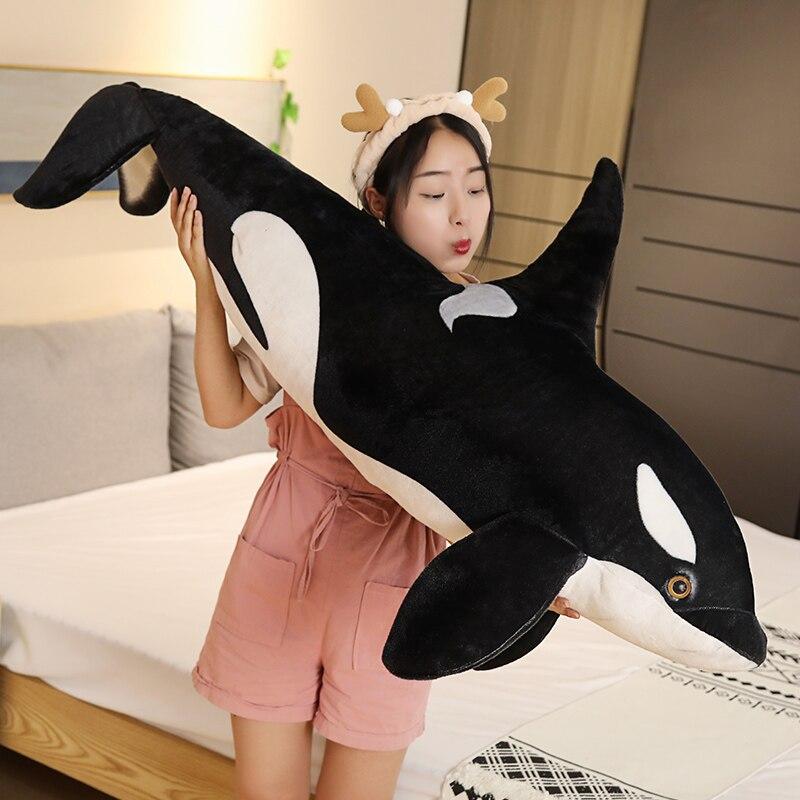 Adorable Black Whale Cuddly Plush Toy