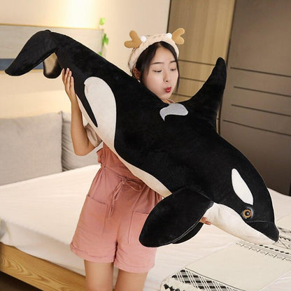 Adorable Black Whale Cuddly Plush Toy