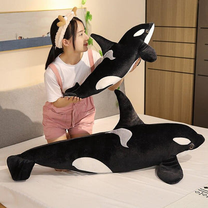 Adorable Black Whale Cuddly Plush Toy - Luxicro