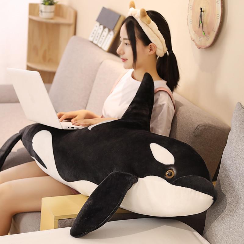 Adorable Black Whale Cuddly Plush Toy