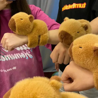 Cute Plush Animal Wristband Keychain Set