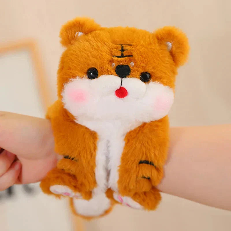 Cute Plush Animal Wristband Keychain Set