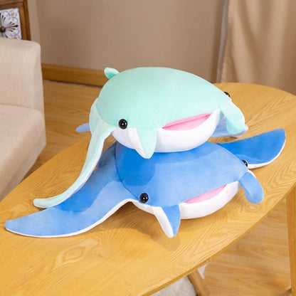 Adorable Ocean Blue Plush Manta Toy