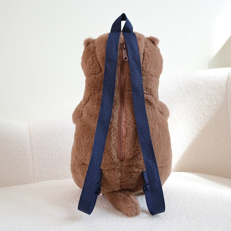 Cute Brown Otter Stuffed Backpack Toy