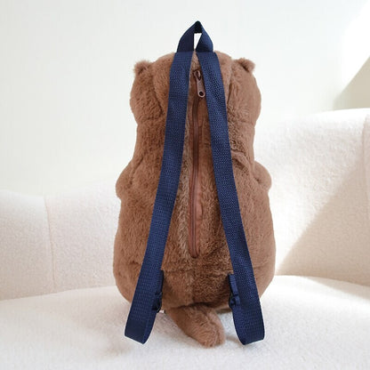 Cute Brown Otter Stuffed Backpack Toy