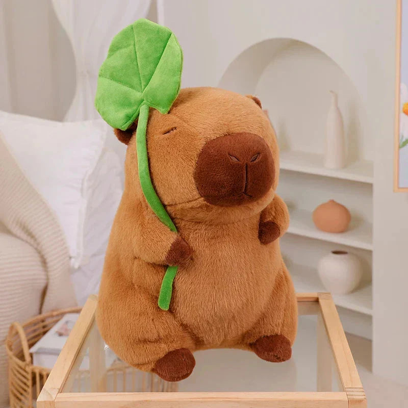Adorable Mouse Plush Toy with Fresh Leaf