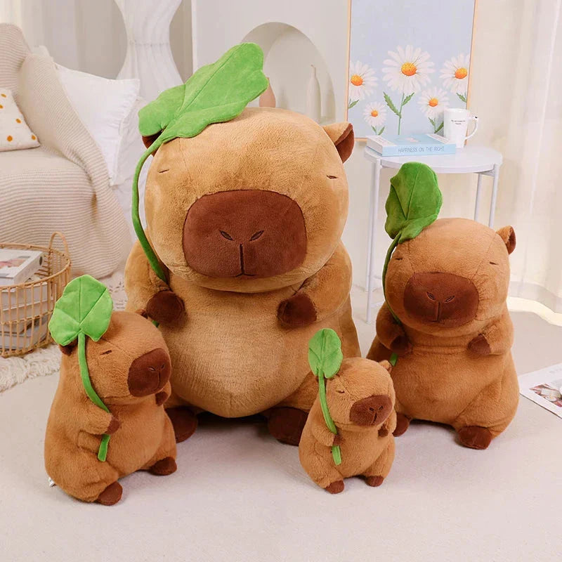 Adorable Plush Mouse Toy with Green Leaf