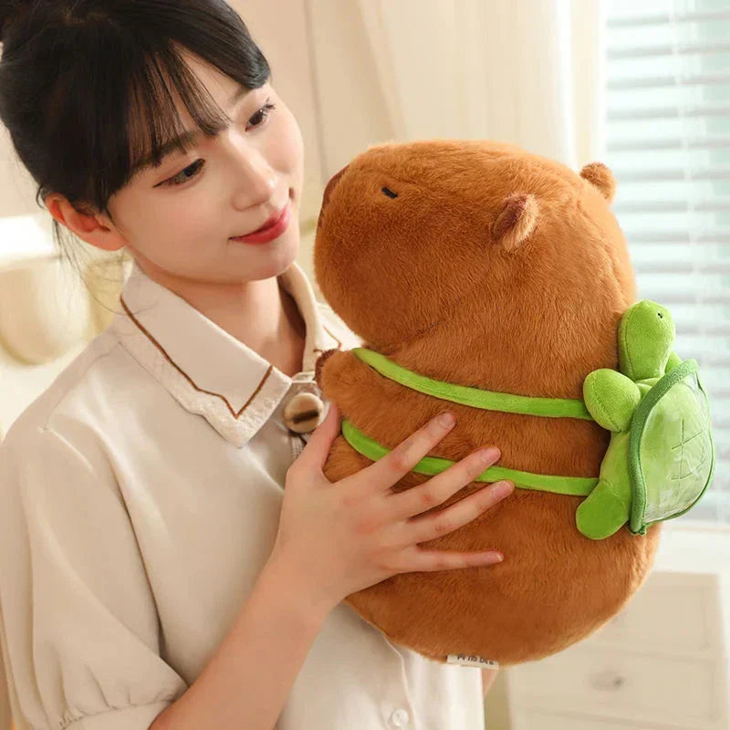 Adorable Stuffed Capybara with Small Backpack Figure