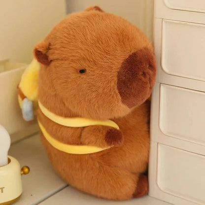 Adorable Stuffed Capybara with Small Backpack Figure