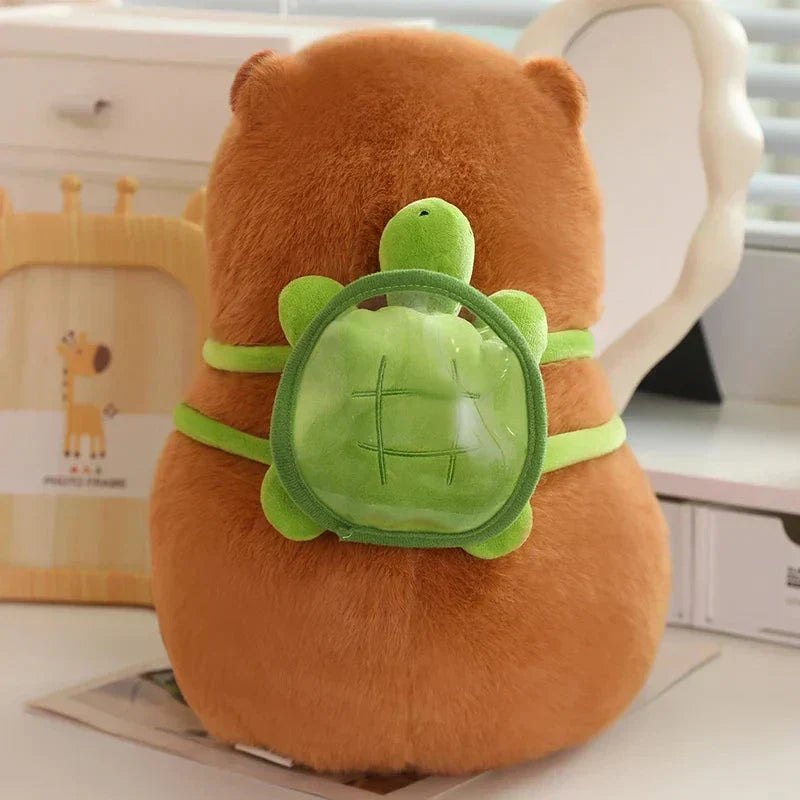 Adorable Stuffed Capybara with Small Backpack Figure